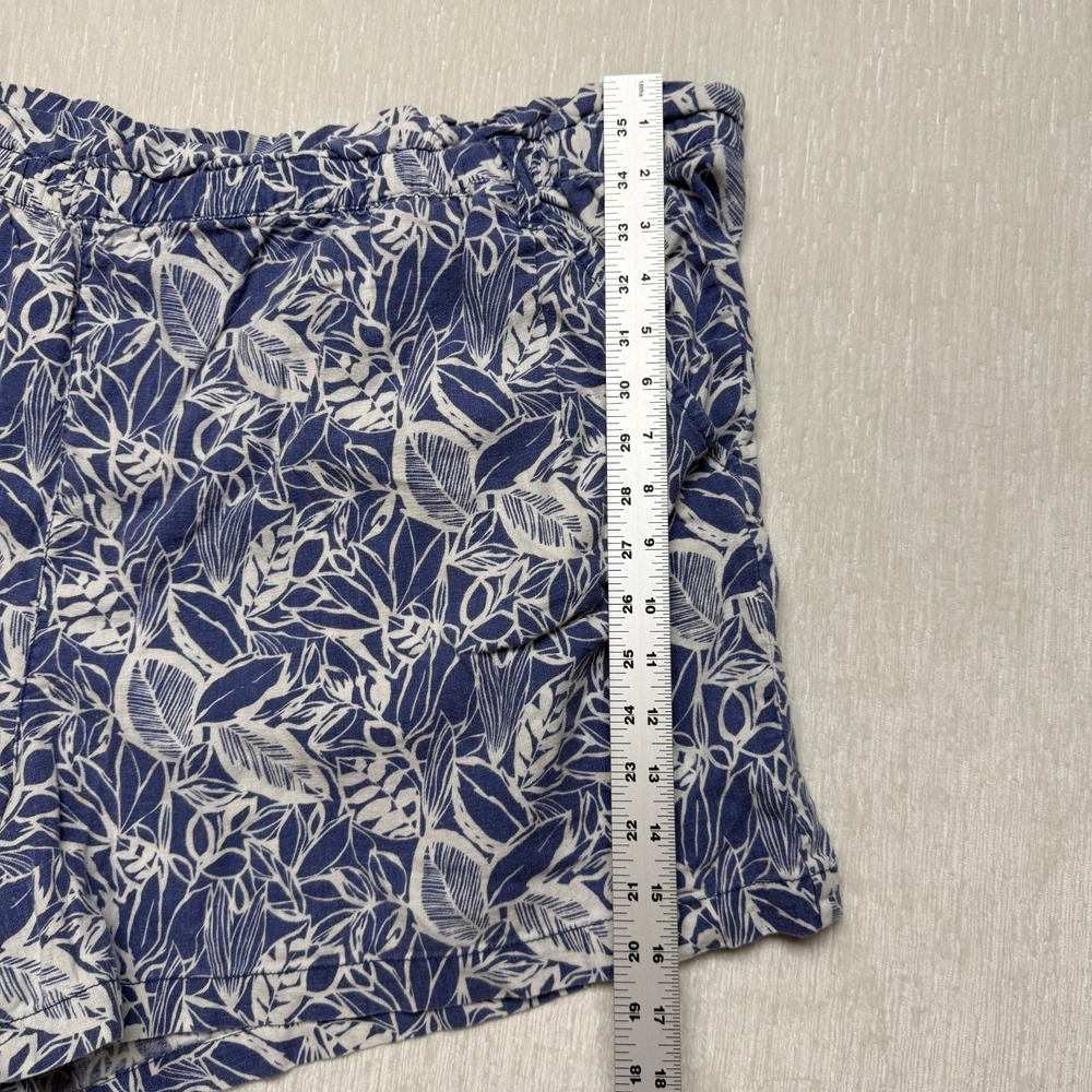 ANA New Approach Paperbag Shorts Linen Blend Women 3X Blue Floral Tropical Vaca - Picture 7 of 15